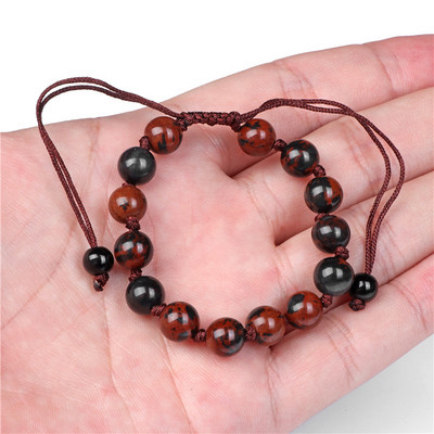 Γυναικείο βραχιόλι από φυσική πέτρα Στρογγυλές χάντρες Πλεκτό Βραχιόλι Χαλαζίας Αχάτες Ελαστικό Σχοινί Βραχιόλια Ανδρικά Προσευχή Διαλογισμός Κοσμήματα