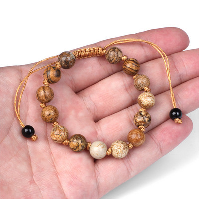 Γυναικείο βραχιόλι από φυσική πέτρα Στρογγυλές χάντρες Πλεκτό Βραχιόλι Χαλαζίας Αχάτες Ελαστικό Σχοινί Βραχιόλια Ανδρικά Προσευχή Διαλογισμός Κοσμήματα