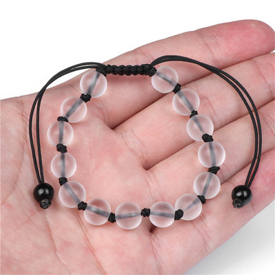 Γυναικείο βραχιόλι από φυσική πέτρα Στρογγυλές χάντρες Πλεκτό Βραχιόλι Χαλαζίας Αχάτες Ελαστικό Σχοινί Βραχιόλια Ανδρικά Προσευχή Διαλογισμός Κοσμήματα
