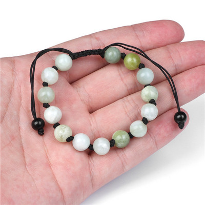 Γυναικείο βραχιόλι από φυσική πέτρα Στρογγυλές χάντρες Πλεκτό Βραχιόλι Χαλαζίας Αχάτες Ελαστικό Σχοινί Βραχιόλια Ανδρικά Προσευχή Διαλογισμός Κοσμήματα