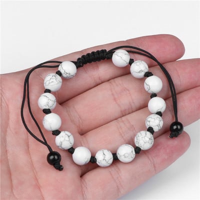Γυναικείο βραχιόλι από φυσική πέτρα Στρογγυλές χάντρες Πλεκτό Βραχιόλι Χαλαζίας Αχάτες Ελαστικό Σχοινί Βραχιόλια Ανδρικά Προσευχή Διαλογισμός Κοσμήματα