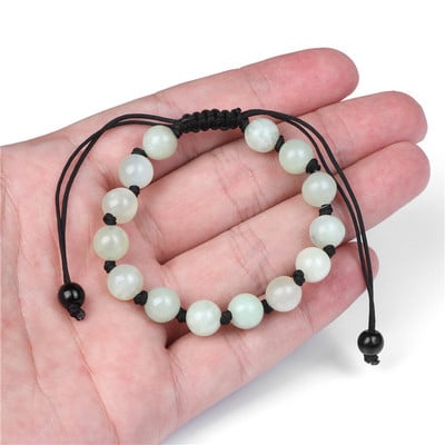 Γυναικείο βραχιόλι από φυσική πέτρα Στρογγυλές χάντρες Πλεκτό Βραχιόλι Χαλαζίας Αχάτες Ελαστικό Σχοινί Βραχιόλια Ανδρικά Προσευχή Διαλογισμός Κοσμήματα