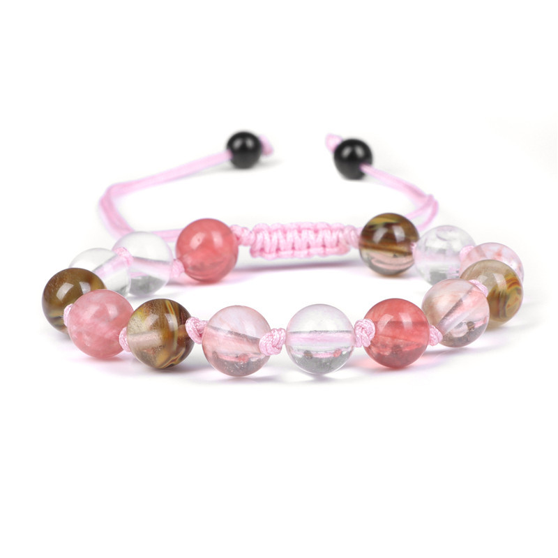 Γυναικείο βραχιόλι από φυσική πέτρα Στρογγυλές χάντρες Πλεκτό Βραχιόλι Χαλαζίας Αχάτες Ελαστικό Σχοινί Βραχιόλια Ανδρικά Προσευχή Διαλογισμός Κοσμήματα