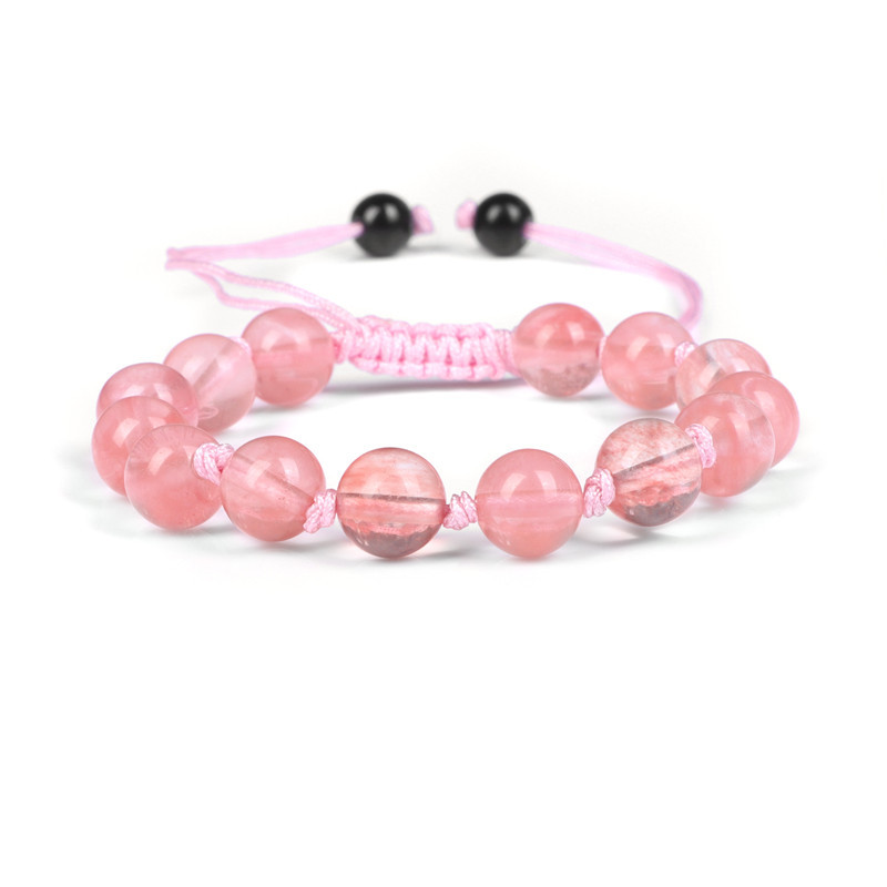Γυναικείο βραχιόλι από φυσική πέτρα Στρογγυλές χάντρες Πλεκτό Βραχιόλι Χαλαζίας Αχάτες Ελαστικό Σχοινί Βραχιόλια Ανδρικά Προσευχή Διαλογισμός Κοσμήματα