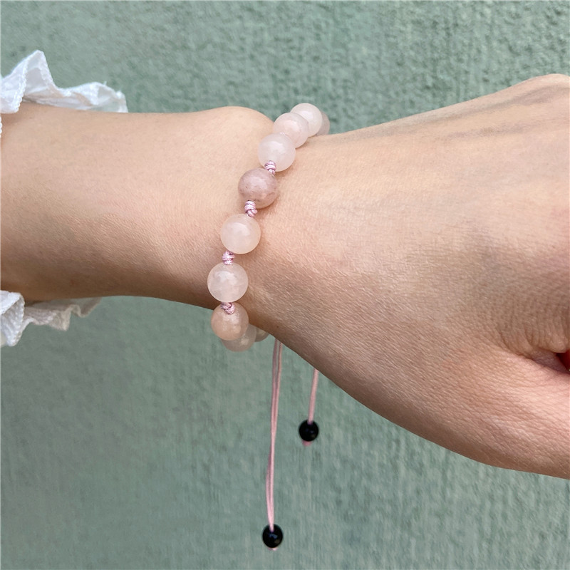 Γυναικείο βραχιόλι από φυσική πέτρα Στρογγυλές χάντρες Πλεκτό Βραχιόλι Χαλαζίας Αχάτες Ελαστικό Σχοινί Βραχιόλια Ανδρικά Προσευχή Διαλογισμός Κοσμήματα