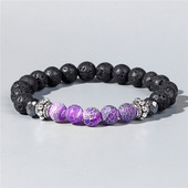 Čakru krelles rokassprādze Dabīga laikapstākļa akmens rokassprādze 8 mm sieviešu vīriešu rokassprādzes dziedinošās jogas rokassprādzes modernas sieviešu rotaslietas