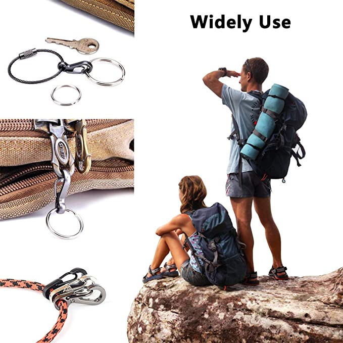 10db Mini karabiner kapcsok hegymászó hátizsák rugós kapcsok kulcstartó palackakasztók kültéri hegymászás kemping túrázási kiegészítők