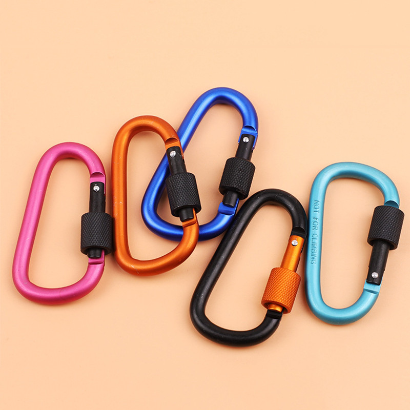 Алуминиева сплав за катерене на открито D-образна катарама Карабинер ключодържател за оцеляване Къмпинг катерене Закопчалка за закопчаване Ключодържател с катарама за раница