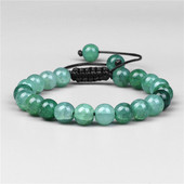 Zaļās ahāta rokassprādze 8 mm pūķa vēnām, plaisātas agata akmens rokassprādzes, regulējamas sievietēm vīriešiem, rokām darinātas enerģijas rokassprādzes rotaslietas