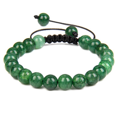 Zaļās ahāta rokassprādze 8 mm pūķa vēnām, plaisātas agata akmens rokassprādzes, regulējamas sievietēm vīriešiem, rokām darinātas enerģijas rokassprādzes rotaslietas