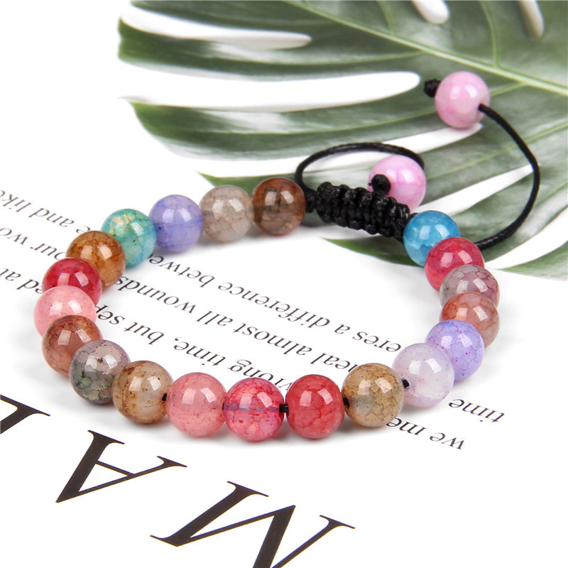 Zaļās ahāta rokassprādze 8 mm pūķa vēnām, plaisātas agata akmens rokassprādzes, regulējamas sievietēm vīriešiem, rokām darinātas enerģijas rokassprādzes rotaslietas