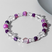 Sieviešu dabīgā akmens ahāts rokassprādze Balta kristāla krelles rokassprādze Moderns apaļš krelles rokassprādzes Reiki jogas rotaslietas sievietēm vīriešiem