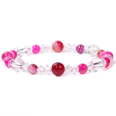 Sieviešu dabīgā akmens ahāts rokassprādze Balta kristāla krelles rokassprādze Moderns apaļš krelles rokassprādzes Reiki jogas rotaslietas sievietēm vīriešiem