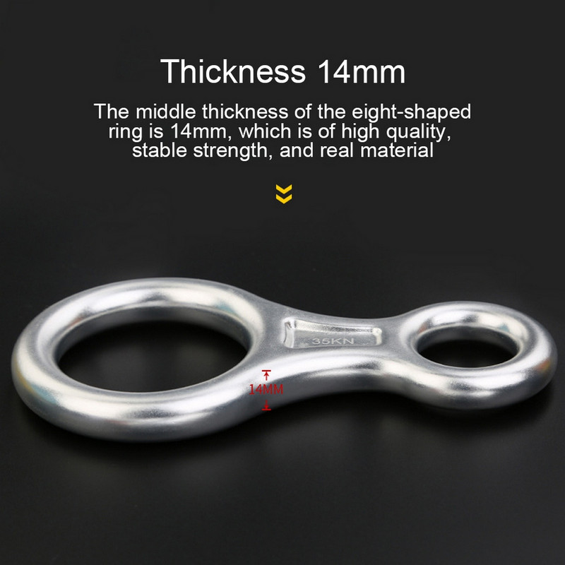 Klinšu kāpšanas nolaišanās 8 vārdu kāpšanas riņķveida virves nolaižamā zobrata nolaišanas ierīce 35 kN pašbremzējoša apstāšanās virves skavas kāpšanas rīks