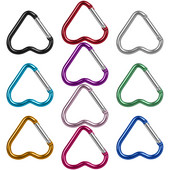 3 db Szív alakú alumínium karabiner kulcstartó kapocs kulcstartó kampó kulacs akasztós utazókészlet kültéri kemping eszközök