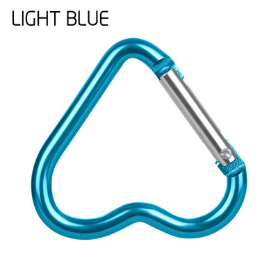 3 db Szív alakú alumínium karabiner kulcstartó kapocs kulcstartó kampó kulacs akasztós utazókészlet kültéri kemping eszközök