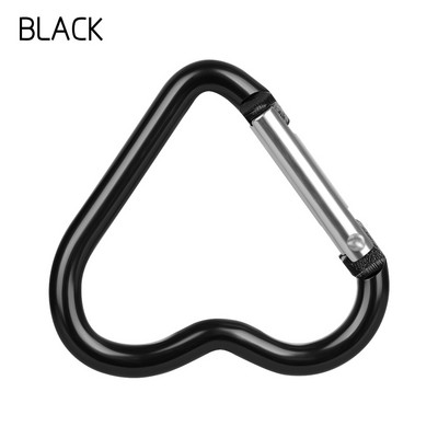 3 db Szív alakú alumínium karabiner kulcstartó kapocs kulcstartó kampó kulacs akasztós utazókészlet kültéri kemping eszközök
