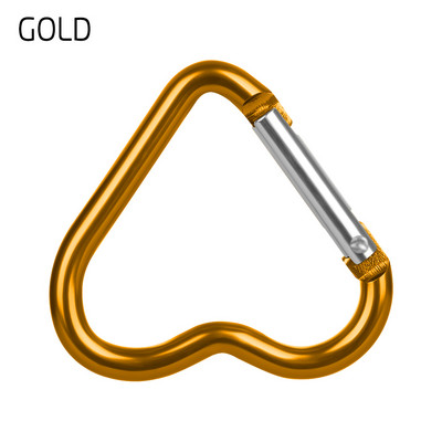 3 db Szív alakú alumínium karabiner kulcstartó kapocs kulcstartó kampó kulacs akasztós utazókészlet kültéri kemping eszközök