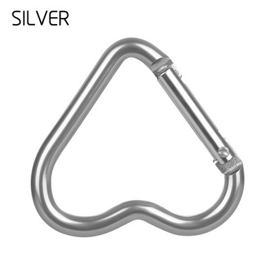 3 db Szív alakú alumínium karabiner kulcstartó kapocs kulcstartó kampó kulacs akasztós utazókészlet kültéri kemping eszközök