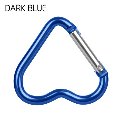 3 db Szív alakú alumínium karabiner kulcstartó kapocs kulcstartó kampó kulacs akasztós utazókészlet kültéri kemping eszközök
