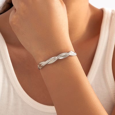 Ingemark Μοναδικό ρυθμιζόμενο βραχιόλι με στριφτή χοντρή αλυσίδα φιδιού για γυναίκες Vintage βραχιόλια με κόμπους συνδέσμους Grunge Κοσμήματα Steampunk
