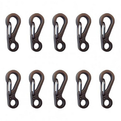 10db mini karabiner kapcsok apró ötvözet rugós kampós kulcstartó kapcsok kis akasztós csat hátizsákos kempingpalackhoz