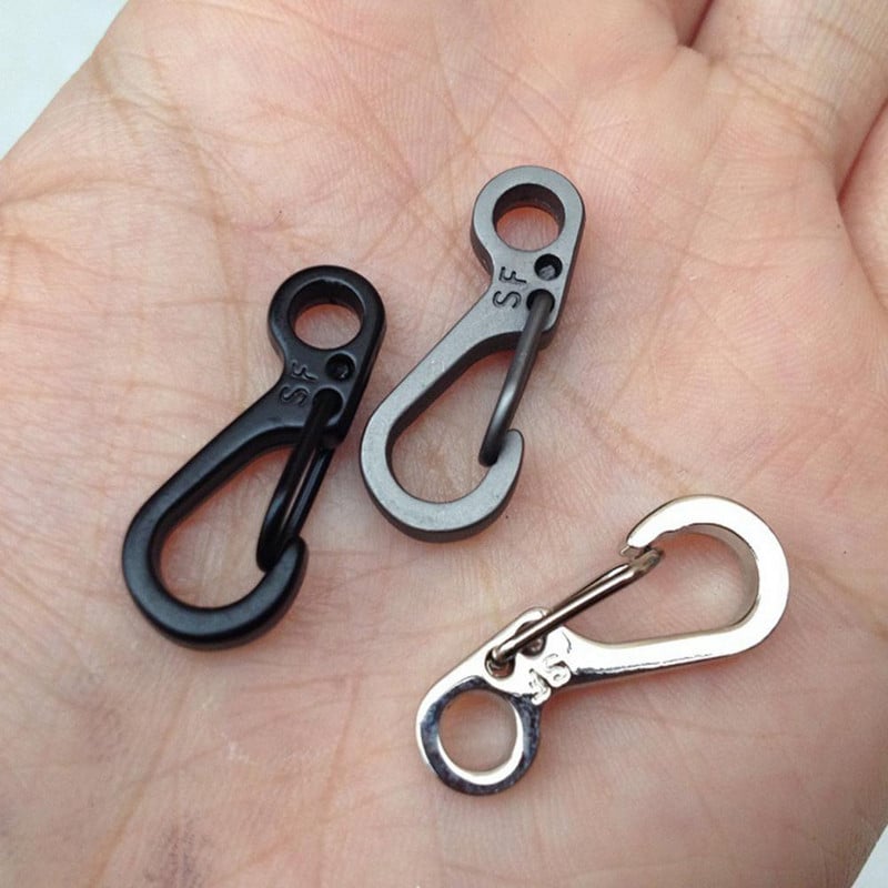 10db mini karabiner kapcsok apró ötvözet rugós kampós kulcstartó kapcsok kis akasztós csat hátizsákos kempingpalackhoz