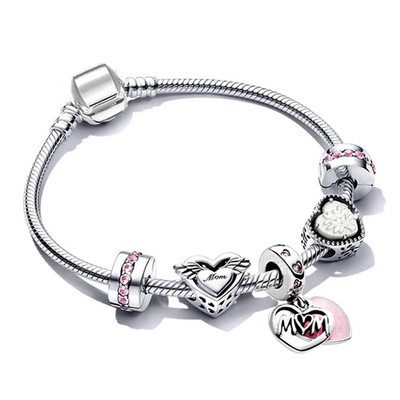 Nauja Sidabruota žavinga apyrankė moterims su krištoliniais karoliukais, kelnaitės „pasidaryk pats“ Mados prekės ženklo mielas gyvūnas, papuošalas, dovana