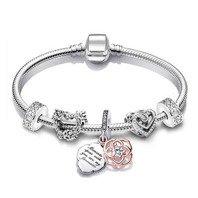 Novi dolazak, posrebrena narukvica s privjeskom za žene s kristalnim perlama, hlačama DIY modni brend, slatke životinje, ljubimci, nakit, poklon