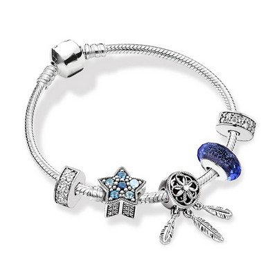 Novi dolazak, posrebrena narukvica s privjeskom za žene s kristalnim perlama, hlačama DIY modni brend, slatke životinje, ljubimci, nakit, poklon