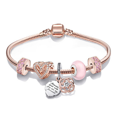 Nauja Sidabruota žavinga apyrankė moterims su krištoliniais karoliukais, kelnaitės „pasidaryk pats“ Mados prekės ženklo mielas gyvūnas, papuošalas, dovana