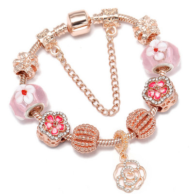 BAOPON jauns sirds un atslēgu kulons rozā zelta krāsā, smalkas rokassprādzes un rokassprādzes