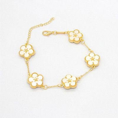 CARLIDANA prabangaus dizaino penkių lapų gėlių apyrankės didmeninė prekyba vakuuminiu paauksuotu madingu spalvingų gėlių papuošalai moterų vakarėliui