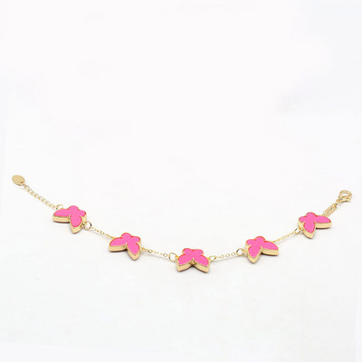 CARLIDANA prabangaus dizaino penkių lapų gėlių apyrankės didmeninė prekyba vakuuminiu paauksuotu madingu spalvingų gėlių papuošalai moterų vakarėliui