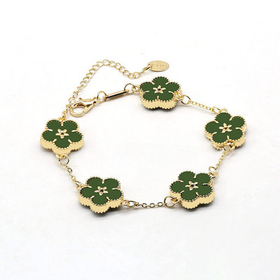 CARLIDANA prabangaus dizaino penkių lapų gėlių apyrankės didmeninė prekyba vakuuminiu paauksuotu madingu spalvingų gėlių papuošalai moterų vakarėliui