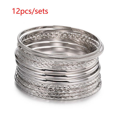 12 tk Punk Curb Kuuba keti käevõrude komplekt naistele Miami Boho paksu kulla värvi võlu käevõrud käevõrud moeehted