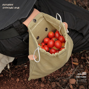 Εξωτερική τσάντα τροφής Δερμάτινη τσάντα Bushcraft λαχανικών συγκομιδής στον κήπο Φρούτα συλλογής μέσης Εργαλεία αποθήκευσης Κρεμαστή θήκη Κάμπινγκ
