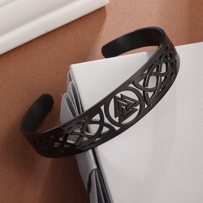 Raganas mezgla rokassprādze nerūsējošā tērauda Regulējama atvērta aproce aproce Ķeltu raganu amulets Rotaslietas Vīriešiem Sieviešu dzimšanas dienas dāvana