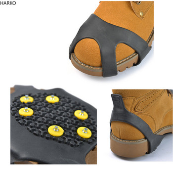 1 чифт S-XXL10 шипове Противоплъзгащи се обувки за сняг и ледено катерене Шипове Ледени ръкохватки Щипки Детки Зимно катерене Противохлъзгаща се част от покривалото на обувките