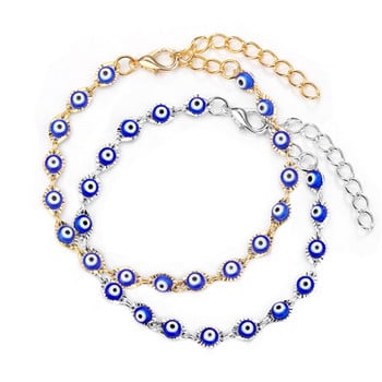 Φυλαχτό Nazar Oval Evil Eye Charm βραχιόλι υψηλής ποιότητας χρυσό ασημί χρώμα Ορειχάλκινο βραχιόλια αλυσίδα για γυναίκες Ανδρικά κοσμήματα προσευχής