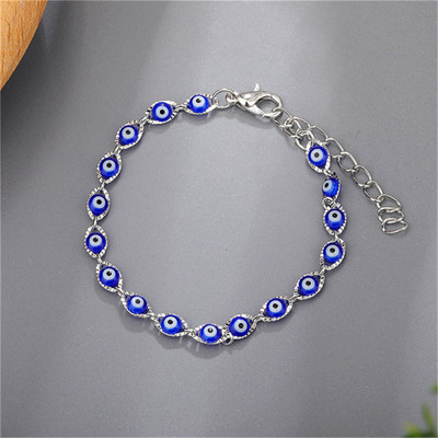 Amulets Nazar Oval Evil Blue Eye Charm Rokassprādze Augstas kvalitātes Zelta Sudraba Krāsa Misiņa Ķēdes Rokassprādzes Sievietēm Vīriešu Lūgšanu Rotaslietas