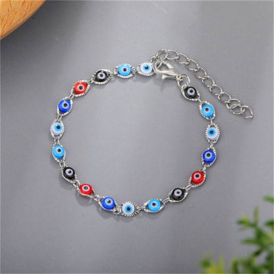 Amulets Nazar Oval Evil Blue Eye Charm Rokassprādze Augstas kvalitātes Zelta Sudraba Krāsa Misiņa Ķēdes Rokassprādzes Sievietēm Vīriešu Lūgšanu Rotaslietas