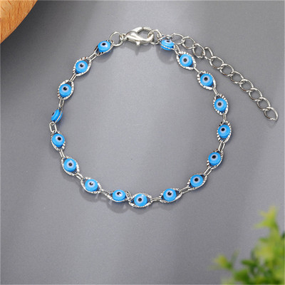Amulets Nazar Oval Evil Blue Eye Charm Rokassprādze Augstas kvalitātes Zelta Sudraba Krāsa Misiņa Ķēdes Rokassprādzes Sievietēm Vīriešu Lūgšanu Rotaslietas
