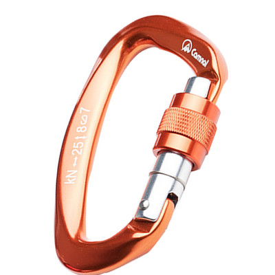 25KN Professional Climbing Carabiner D Shape Mountaineering Caving Rock Safety Lock Αξεσουάρ εξοπλισμού αναρρίχησης εξωτερικού χώρου