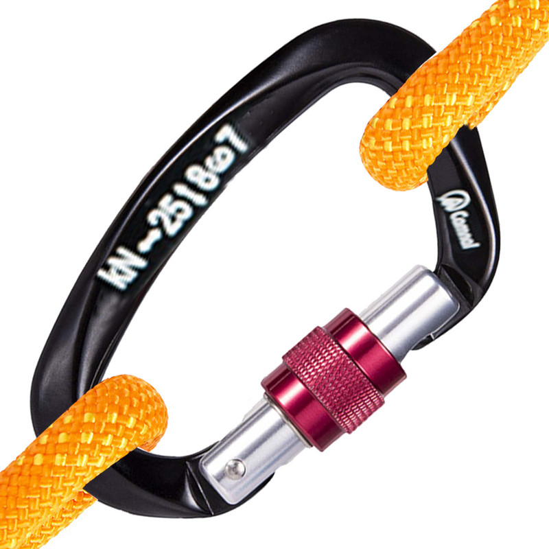 25KN Professional Climbing Carabiner D Shape Mountaineering Caving Rock Safety Lock Αξεσουάρ εξοπλισμού αναρρίχησης εξωτερικού χώρου
