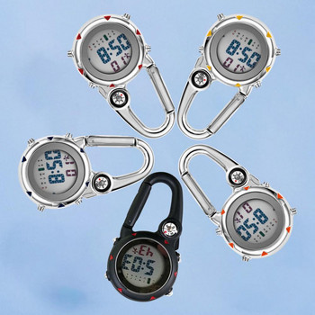 Digital Carabiner Clip Watches Sport Hook Clock Hospital Gift Ηλεκτρονικό φωτεινό πολλαπλών λειτουργιών FOB ρολόι νοσοκόμων Outdoor Fashion