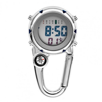 Цифрови часовници с щипка за карабинер Спортен часовник с кука Болничен подарък Електронен светещ многофункционален FOB часовник за медицинска сестра Мода на открито