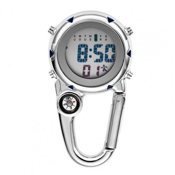 Digital Carabiner Clip Watches Sport Hook Clock Hospital Gift Ηλεκτρονικό φωτεινό πολλαπλών λειτουργιών FOB ρολόι νοσοκόμων Outdoor Fashion