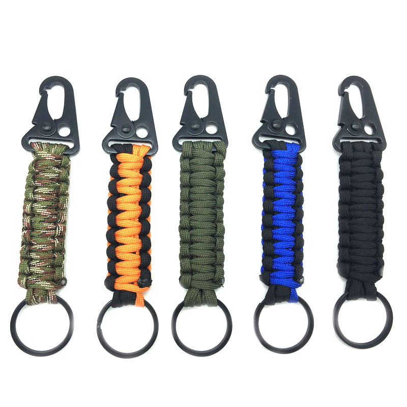 Taktikai akasztócsat nejlon heveder övcsat kültéri hegymászó kempingeszközök vészhelyzeti paracord tartozékok karabiner kulcstartó