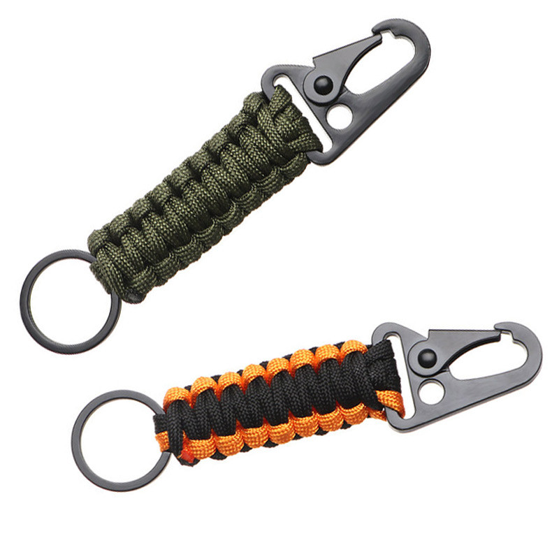 Taktikai akasztócsat nejlon heveder övcsat kültéri hegymászó kempingeszközök vészhelyzeti paracord tartozékok karabiner kulcstartó